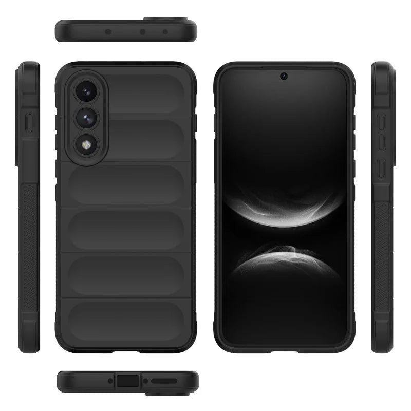 WANLONFENG For OnePlus Ace 5 Ultra 5G / OnePlus Nord 5 5G TPU Case  HD Series Anti Slip Phone Cover with Tempered Glass - Black - 5