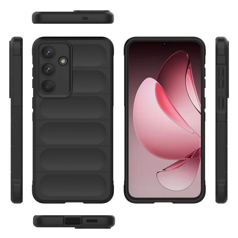 WANLONFENG For Samsung Galaxy S25 FE TPU Case  HD Series Anti Slip Phone Cover with Tempered Glass - Black - 5