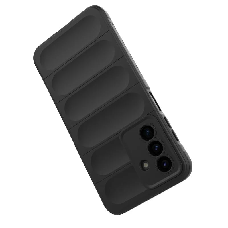 WANLONFENG For Samsung Galaxy A17 5G / A17 4G TPU Case  HD Series Anti Slip Phone Cover with Tempered Glass - Black - 3