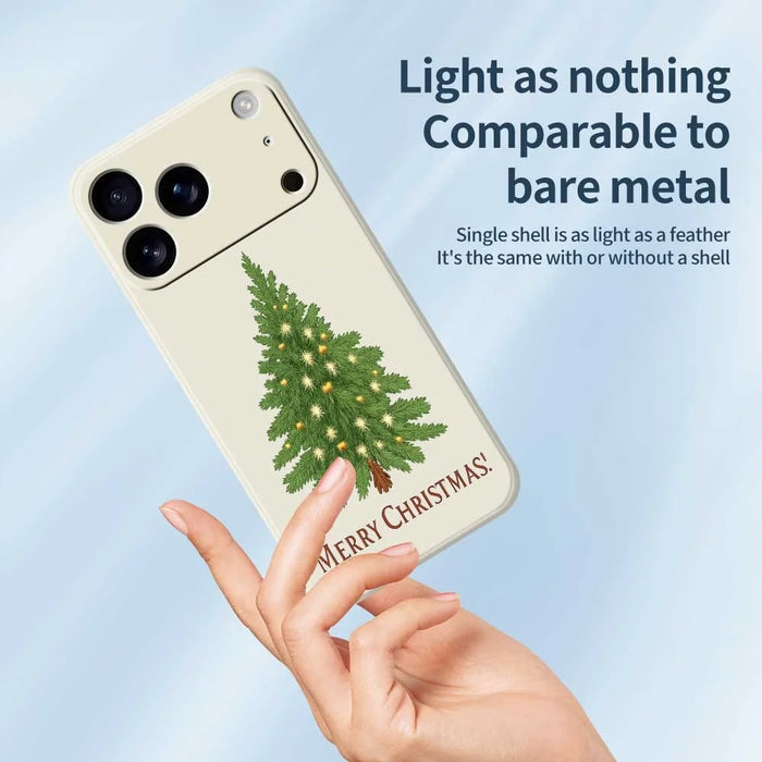For iPhone 18 Pro / 17 Pro Case Christmas Tree Pattern Printing Straight Edge TPU Phone Back Cover - Beige - 4