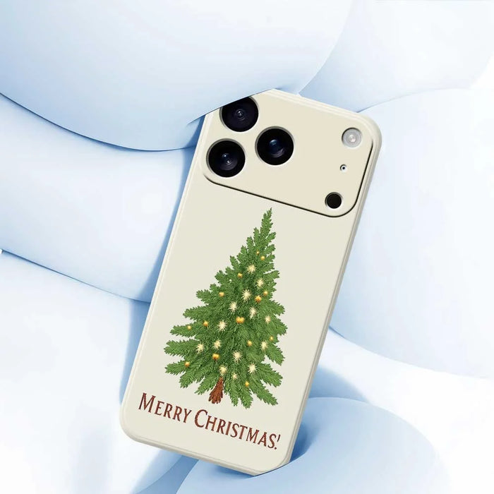 For iPhone 18 Pro / 17 Pro Case Christmas Tree Pattern Printing Straight Edge TPU Phone Back Cover - Beige - 5