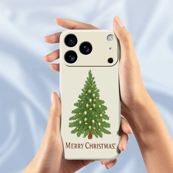 For iPhone 18 Pro / 17 Pro Case Christmas Tree Pattern Printing Straight Edge TPU Phone Back Cover - Beige - 6