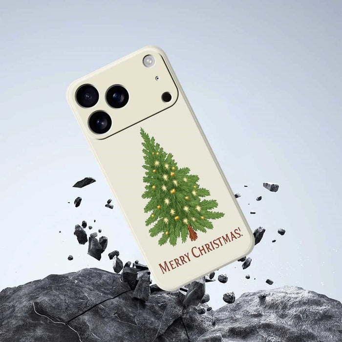 For iPhone 18 Pro / 17 Pro Case Christmas Tree Pattern Printing Straight Edge TPU Phone Back Cover - Beige - 7