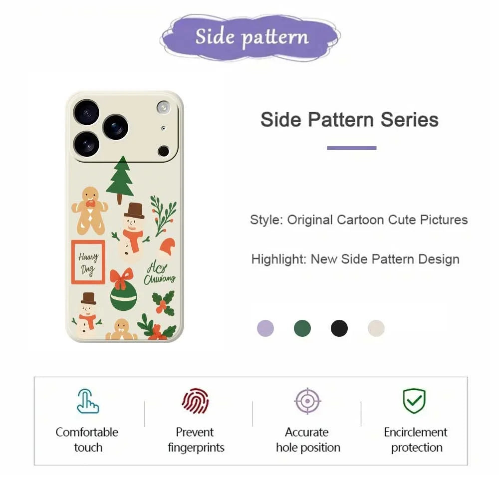 For iPhone 18 Pro / 17 Pro Case Christmas Snowman Pattern Printing Straight Edge TPU Phone Back Cover - Beige - 2