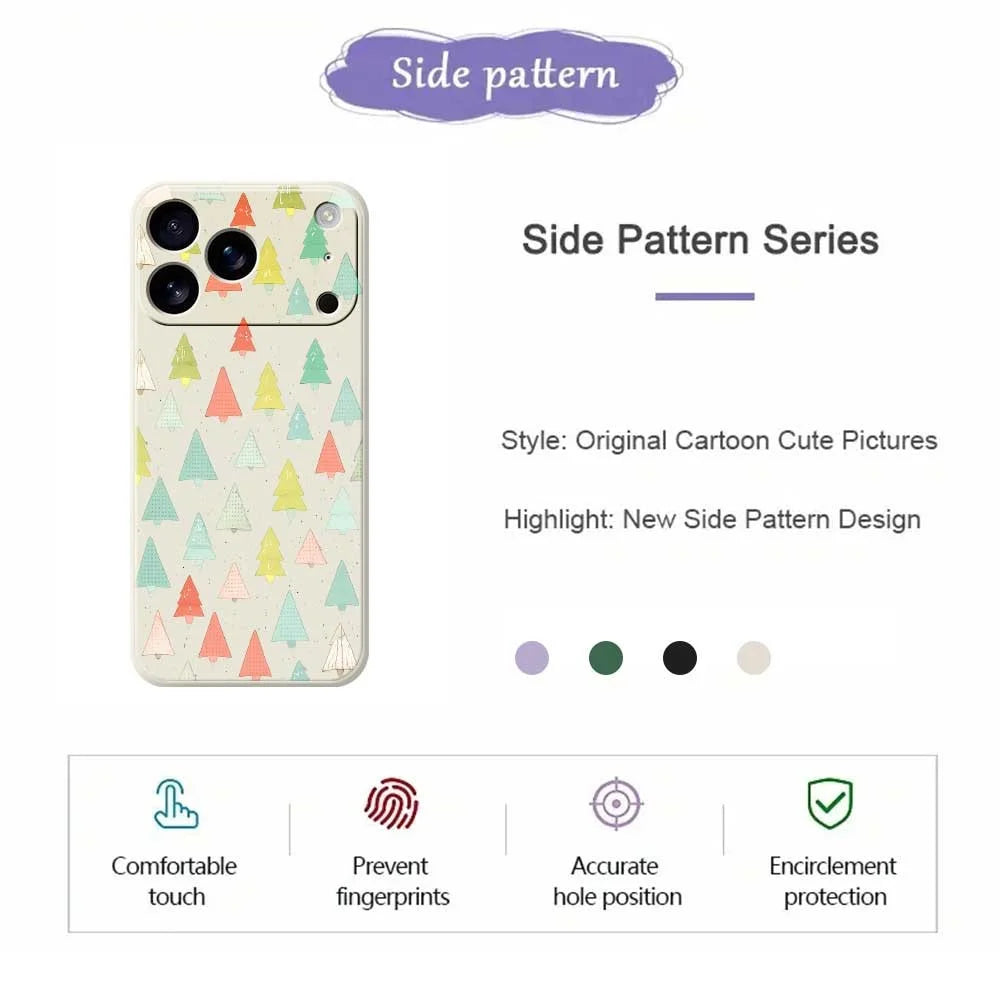 For iPhone 18 Pro / 17 Pro Case Colorful Trees Pattern Printing Straight Edge TPU Phone Back Cover - Beige - 2