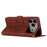 For iPhone 18 Pro Max / 17 Pro Max Stand Case PU Leather Phone Cover Imprinted Heart Pattern - Brown - 4