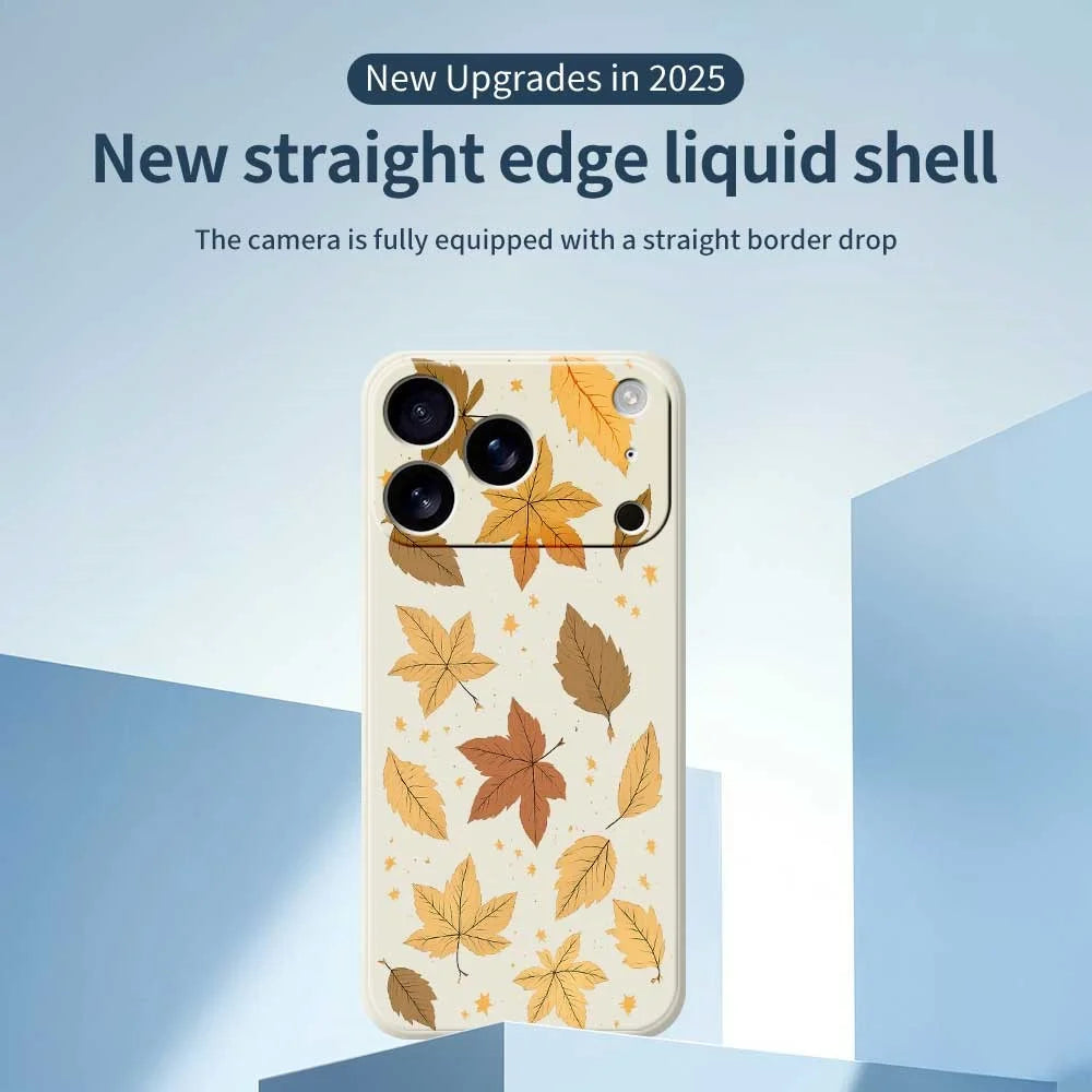 For iPhone 18 Pro / 17 Pro Case Maple Leaves Pattern Printing Straight Edge TPU Phone Back Cover - Green - 2