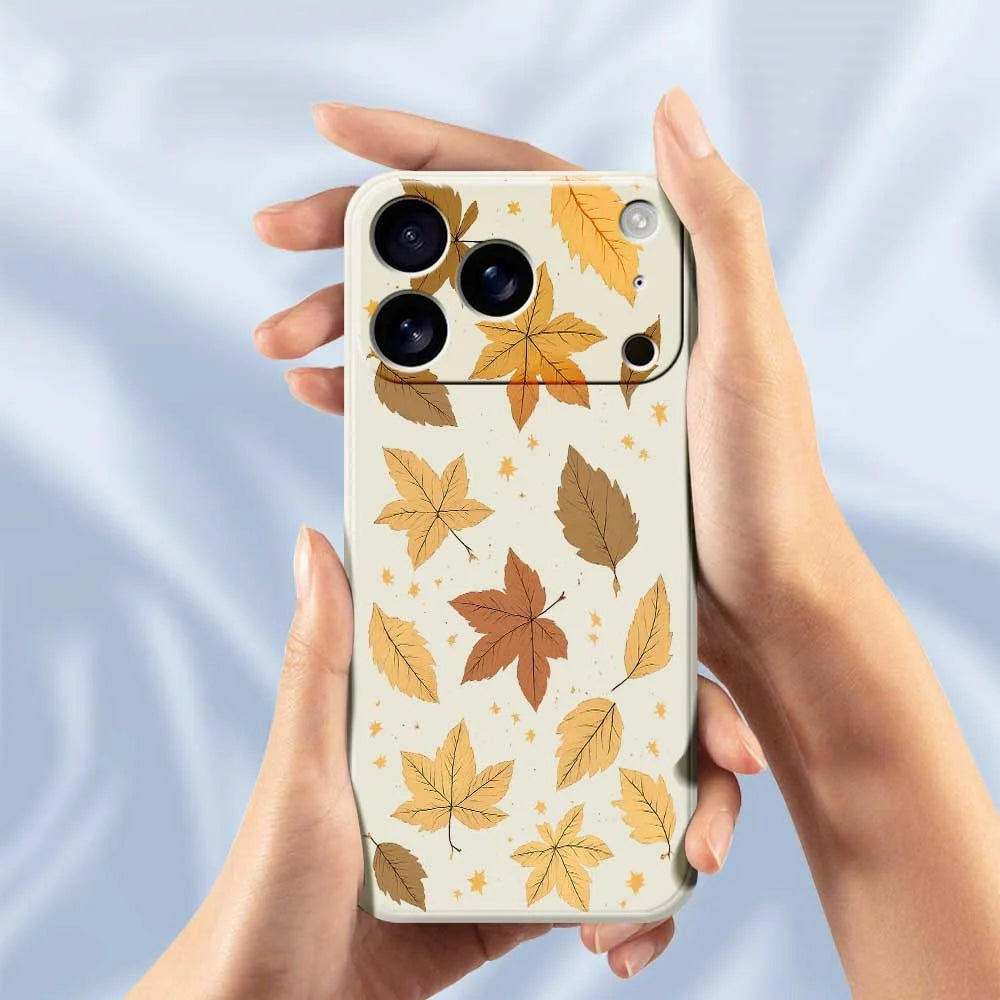 For iPhone 18 Pro / 17 Pro Case Maple Leaves Pattern Printing Straight Edge TPU Phone Back Cover - Green - 4