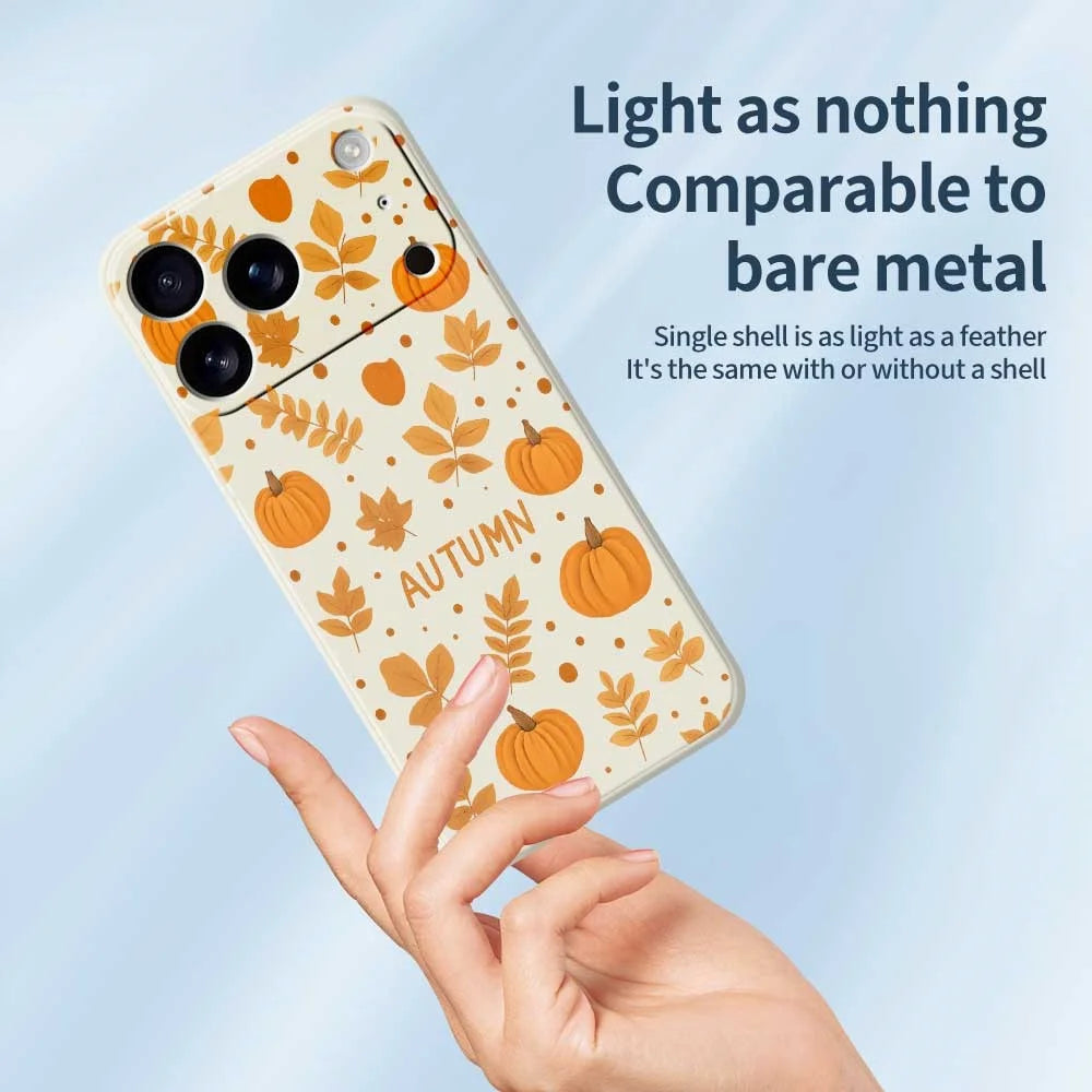 For iPhone 18 Pro / 17 Pro Case Autumn Theme Pattern Printing Straight Edge TPU Phone Back Cover - Black - 3