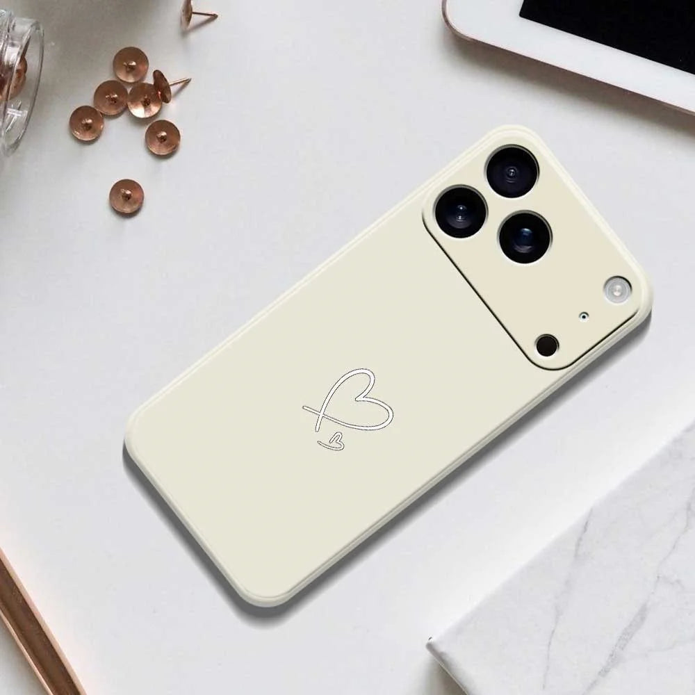 For iPhone 18 Pro / 17 Pro Case White Love Pattern Printing Straight Edge TPU Phone Back Cover - Green - 6