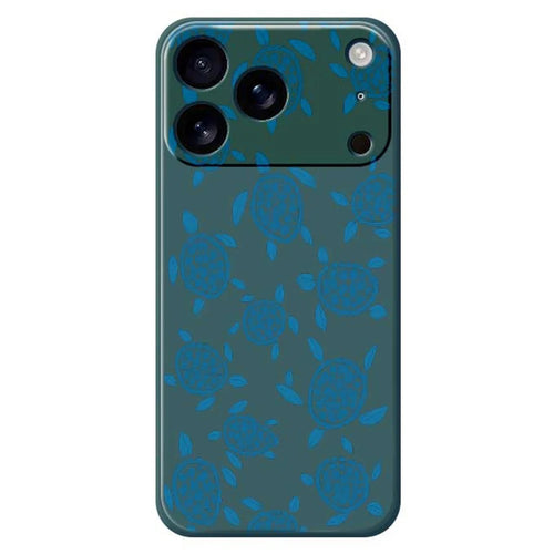 For iPhone 18 Pro / 17 Pro Case Blue Turtle Pattern Printing Straight Edge TPU Phone Back Cover - Green - 1