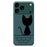 For iPhone 18 Pro / 17 Pro Case Black Cat on the Wall Pattern Printing Straight Edge TPU Phone Back Cover - Green - 1