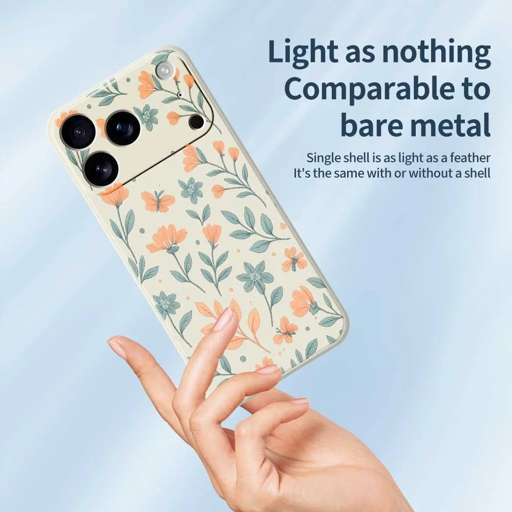 For iPhone 18 Pro / 17 Pro Case Yellow Flowers Pattern Printing Straight Edge TPU Phone Back Cover - Beige - 3