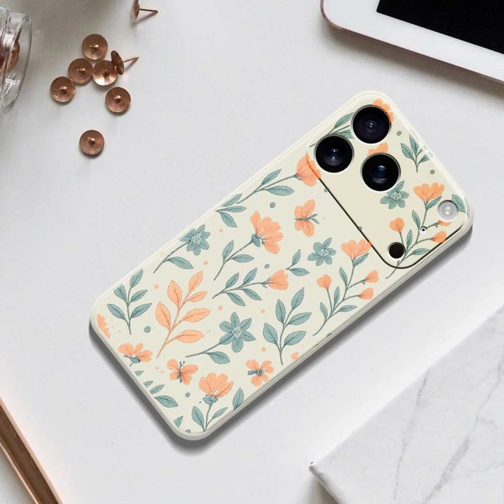 For iPhone 18 Pro / 17 Pro Case Yellow Flowers Pattern Printing Straight Edge TPU Phone Back Cover - Beige - 6