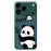 For iPhone 18 Pro / 17 Pro Case Panda Pattern Printing Straight Edge TPU Phone Back Cover - Green - 1