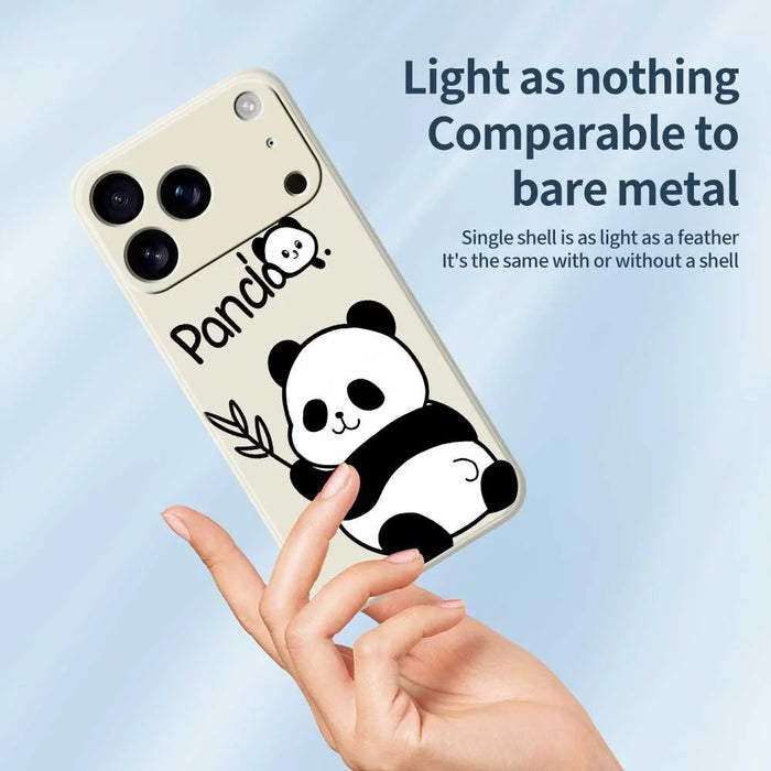 For iPhone 18 Pro / 17 Pro Case Panda Pattern Printing Straight Edge TPU Phone Back Cover - Green - 3