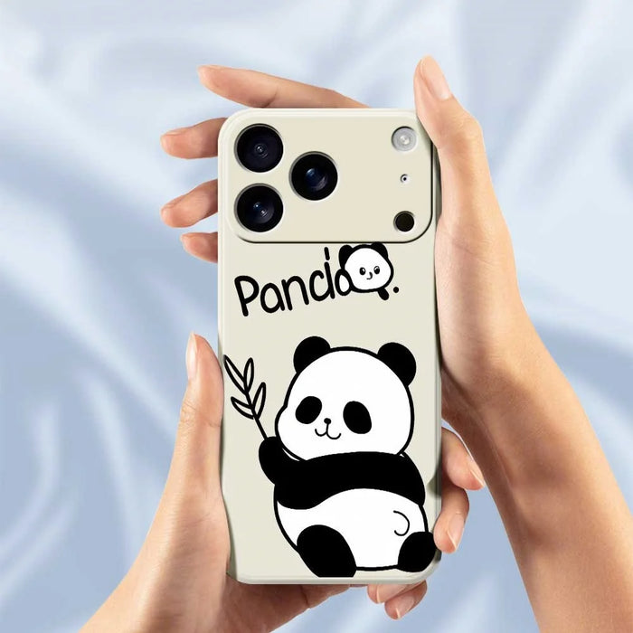 For iPhone 18 Pro / 17 Pro Case Panda Pattern Printing Straight Edge TPU Phone Back Cover - Green - 4