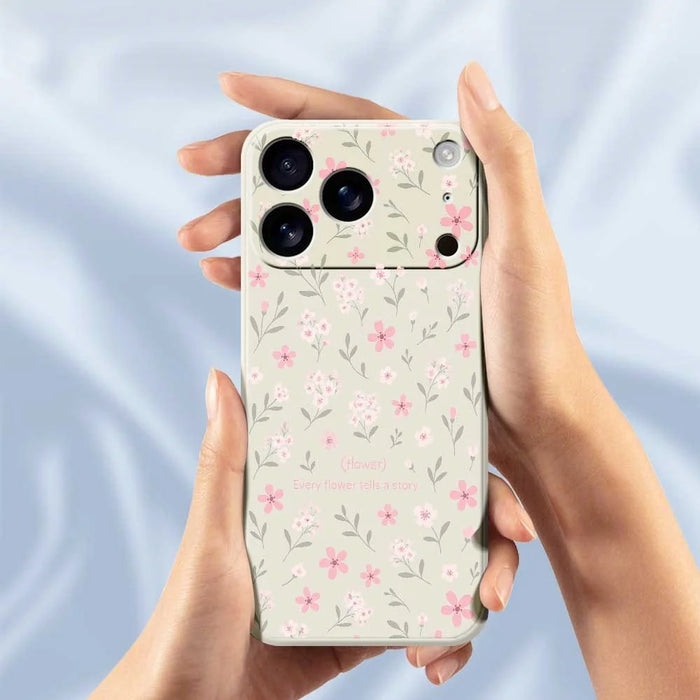 For iPhone 18 Pro / 17 Pro Case Small Flower Pattern Printing Straight Edge TPU Phone Back Cover - Green - 4