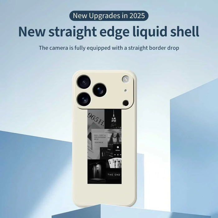For iPhone 18 Pro / 17 Pro Case Stitching Photos Pattern Printing Straight Edge TPU Phone Back Cover - Beige - 3