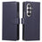 For Samsung Galaxy Z Fold7 5G Case Wallet Stand PU Leather Phone Cover with Wrist Strap - Blue - 1