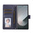 For Samsung Galaxy Z Fold7 5G Case Wallet Stand PU Leather Phone Cover with Wrist Strap - Blue - 4