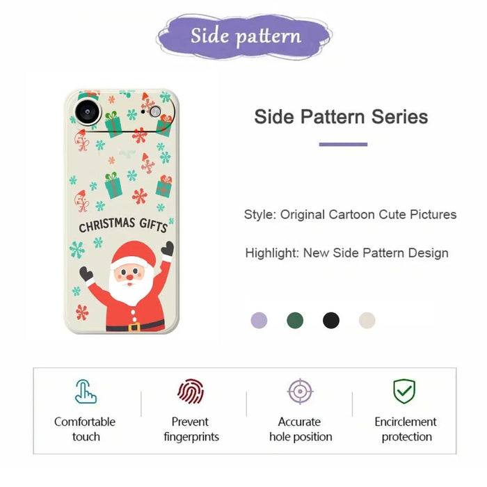 For iPhone Air Case Christmas Gifts Pattern Printing Straight Edge TPU Phone Back Cover - Beige - 2