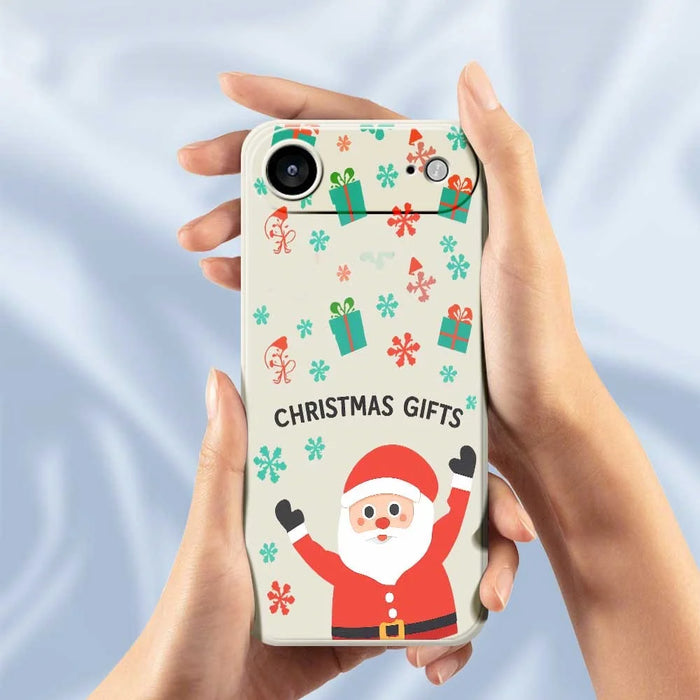 For iPhone Air Case Christmas Gifts Pattern Printing Straight Edge TPU Phone Back Cover - Beige - 6