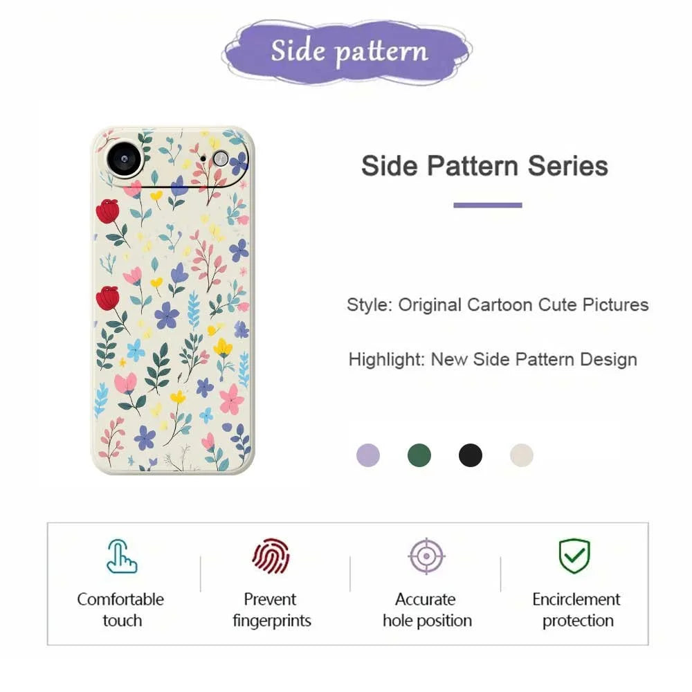 For iPhone Air Case Colorful Flower Branches Pattern Printing Straight Edge TPU Phone Back Cover - Beige - 2