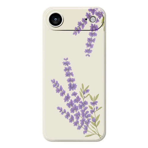 For iPhone Air Case Lavender Pattern Printing Straight Edge TPU Phone Back Cover - Beige - 1