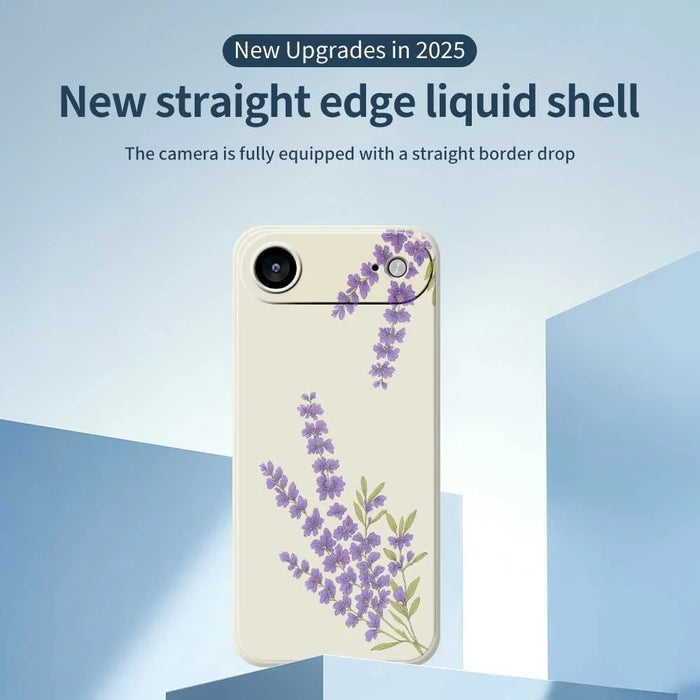 For iPhone Air Case Lavender Pattern Printing Straight Edge TPU Phone Back Cover - Beige - 3