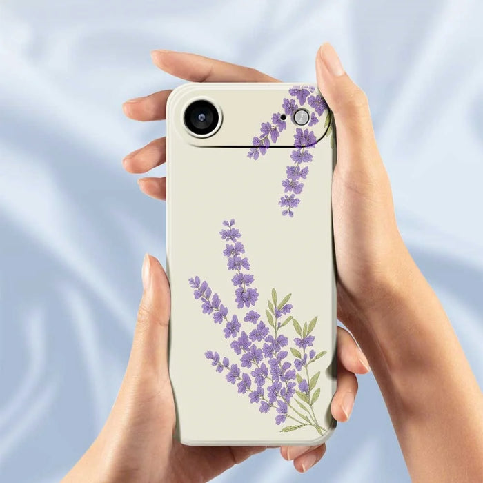 For iPhone Air Case Lavender Pattern Printing Straight Edge TPU Phone Back Cover - Beige - 6