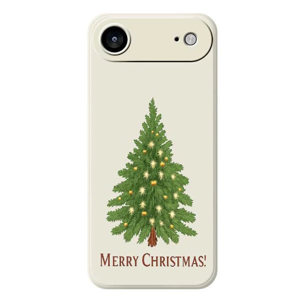 For iPhone Air Case Christmas Tree Pattern Printing Straight Edge TPU Phone Back Cover - Beige - 1
