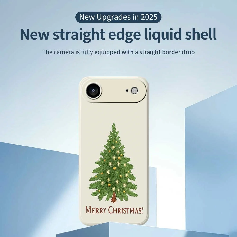For iPhone Air Case Christmas Tree Pattern Printing Straight Edge TPU Phone Back Cover - Beige - 3
