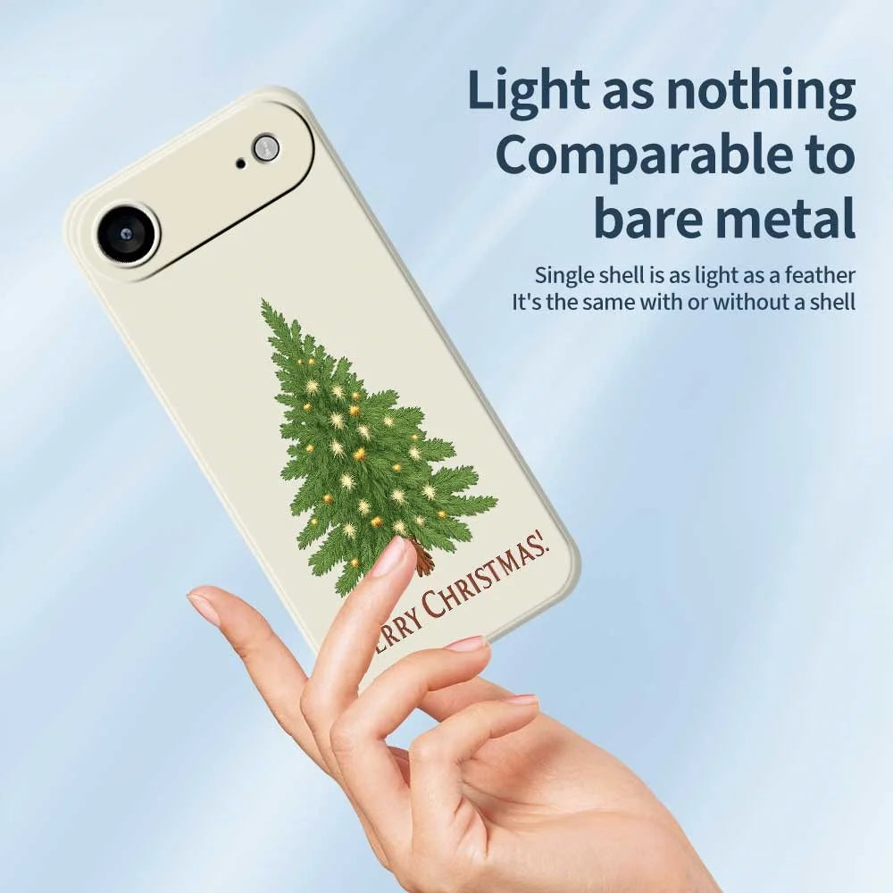For iPhone Air Case Christmas Tree Pattern Printing Straight Edge TPU Phone Back Cover - Beige - 4