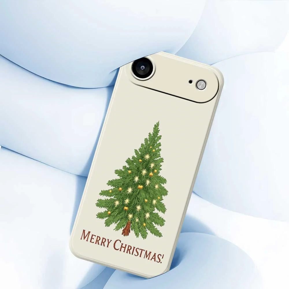 For iPhone Air Case Christmas Tree Pattern Printing Straight Edge TPU Phone Back Cover - Beige - 5