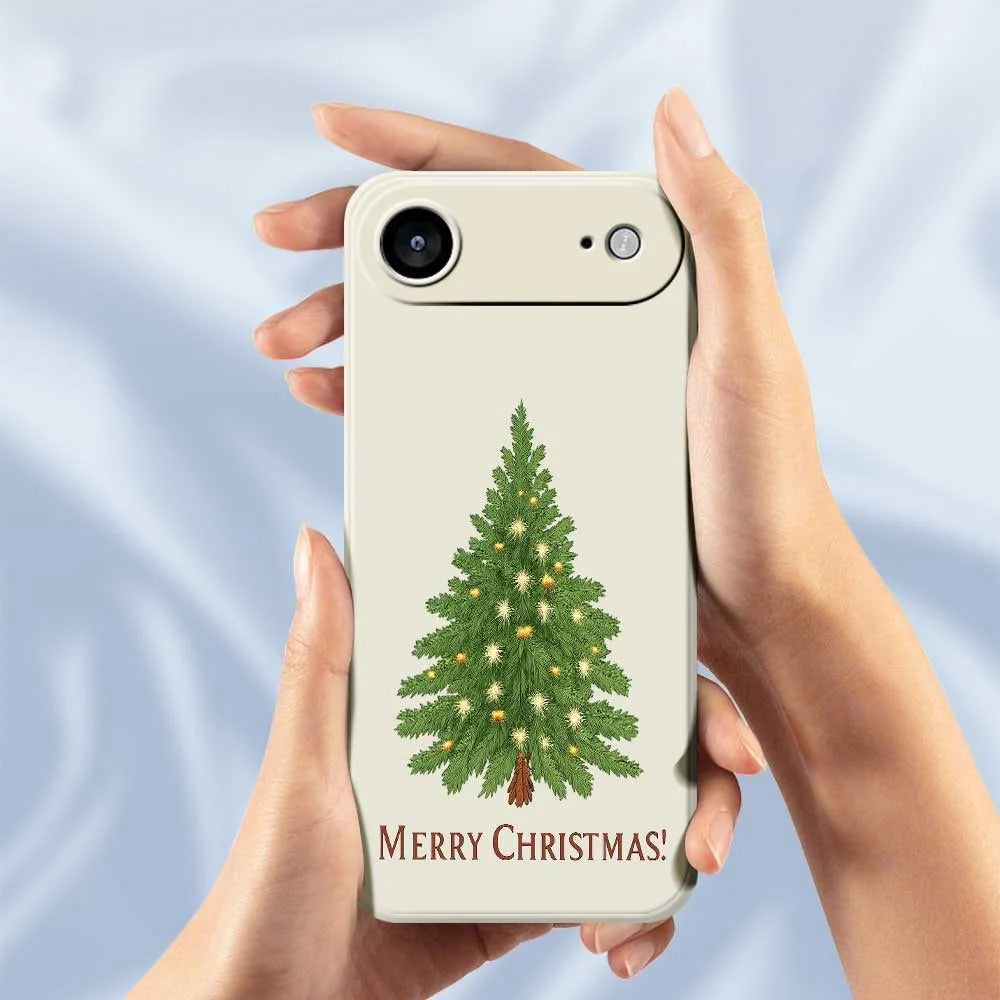 For iPhone Air Case Christmas Tree Pattern Printing Straight Edge TPU Phone Back Cover - Beige - 6