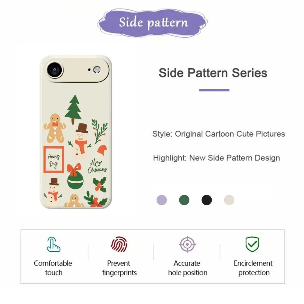 For iPhone Air Case Christmas Snowman Pattern Printing Straight Edge TPU Phone Back Cover - Beige - 2