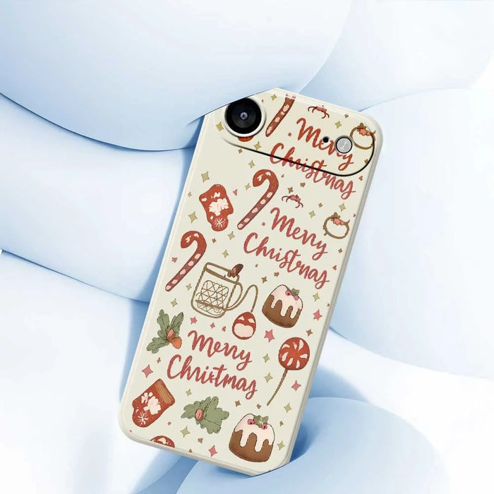 For iPhone Air Case Merry Christmas Pattern Printing Straight Edge TPU Phone Back Cover - Beige - 5
