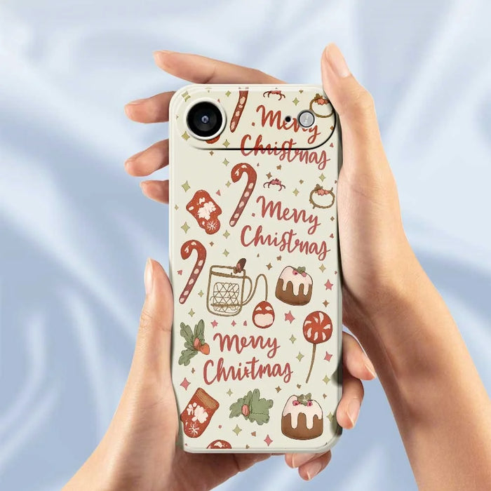 For iPhone Air Case Merry Christmas Pattern Printing Straight Edge TPU Phone Back Cover - Beige - 6