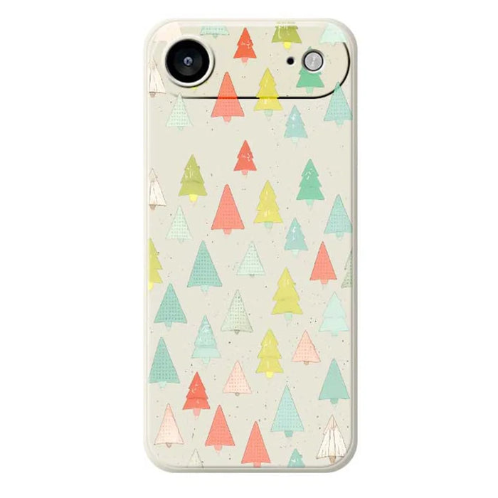 For iPhone Air Case Colorful Trees Pattern Printing Straight Edge TPU Phone Back Cover - Beige - 1