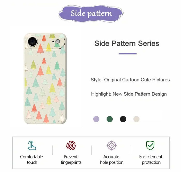 For iPhone Air Case Colorful Trees Pattern Printing Straight Edge TPU Phone Back Cover - Beige - 2