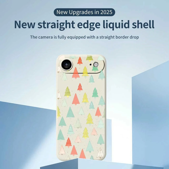 For iPhone Air Case Colorful Trees Pattern Printing Straight Edge TPU Phone Back Cover - Beige - 3
