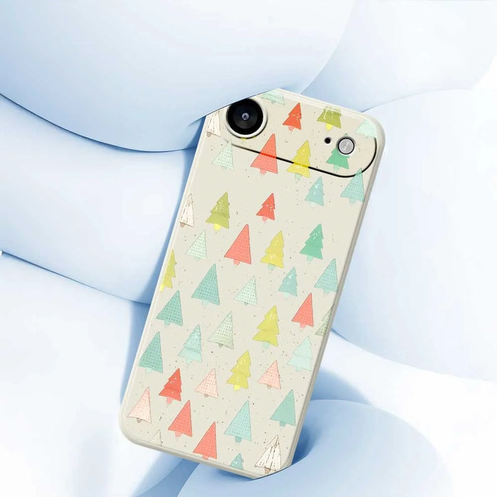 For iPhone Air Case Colorful Trees Pattern Printing Straight Edge TPU Phone Back Cover - Beige - 5
