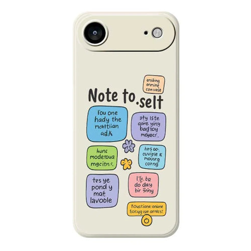 For iPhone Air Case Colored Sticky Notes Pattern Printing Straight Edge TPU Phone Back Cover - Beige - 1