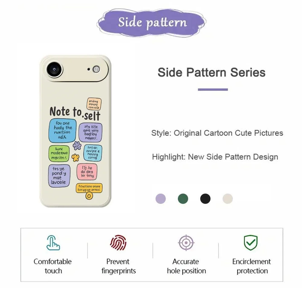 For iPhone Air Case Colored Sticky Notes Pattern Printing Straight Edge TPU Phone Back Cover - Beige - 2