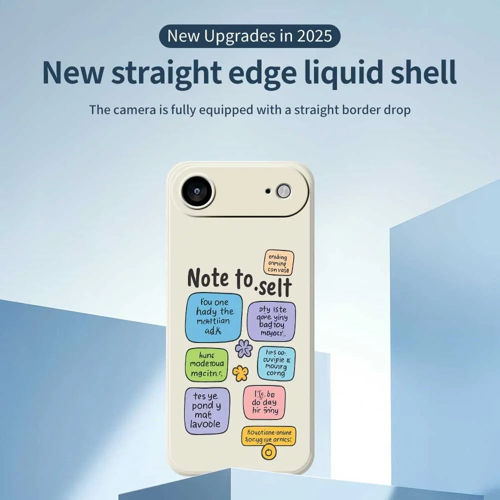For iPhone Air Case Colored Sticky Notes Pattern Printing Straight Edge TPU Phone Back Cover - Beige - 3