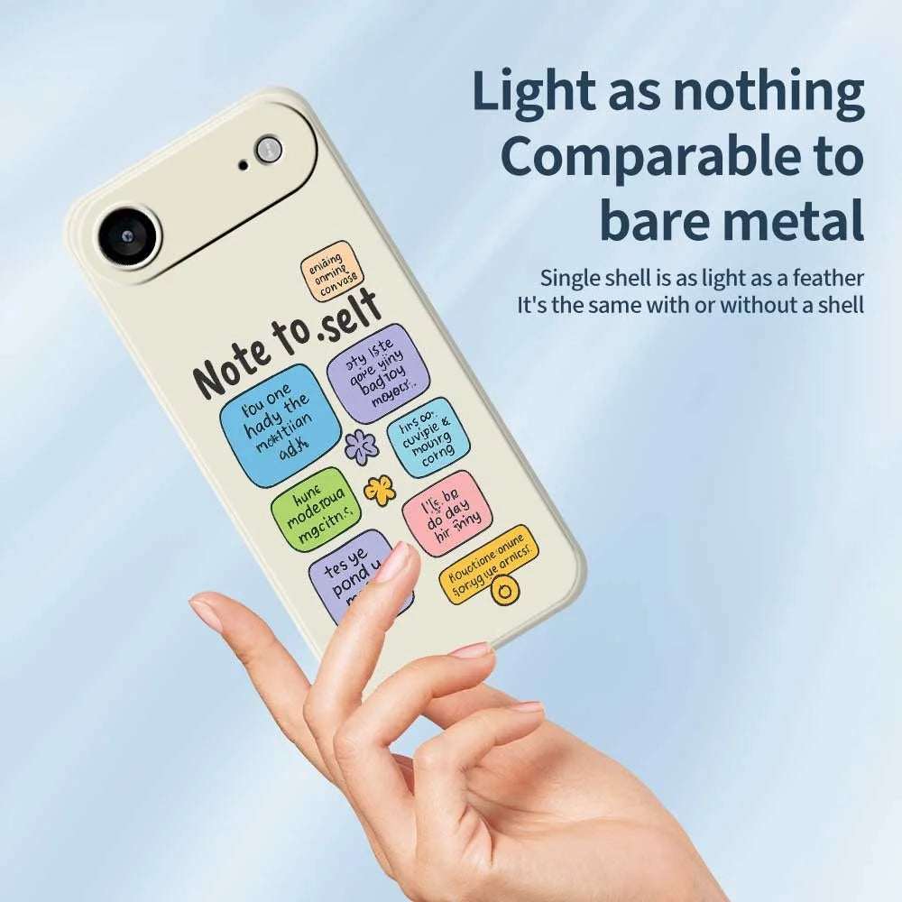 For iPhone Air Case Colored Sticky Notes Pattern Printing Straight Edge TPU Phone Back Cover - Beige - 4