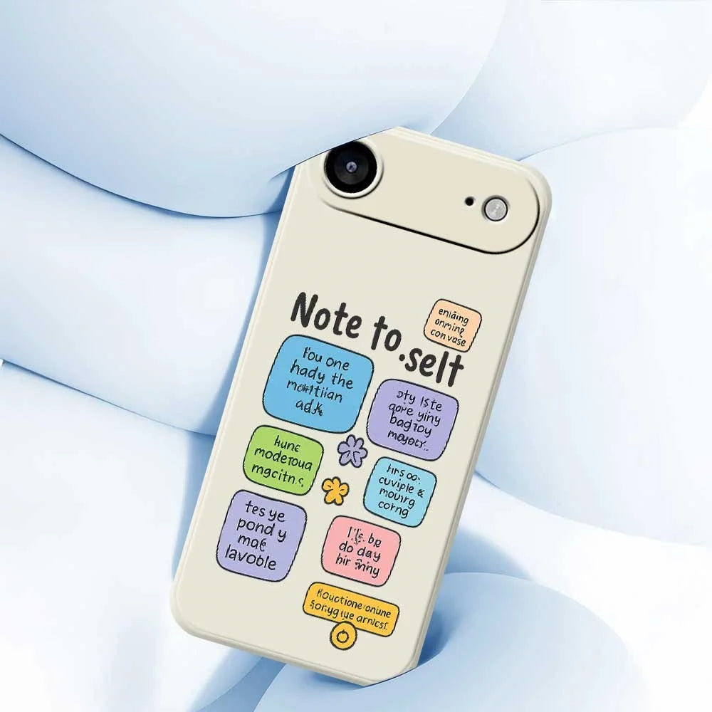 For iPhone Air Case Colored Sticky Notes Pattern Printing Straight Edge TPU Phone Back Cover - Beige - 5