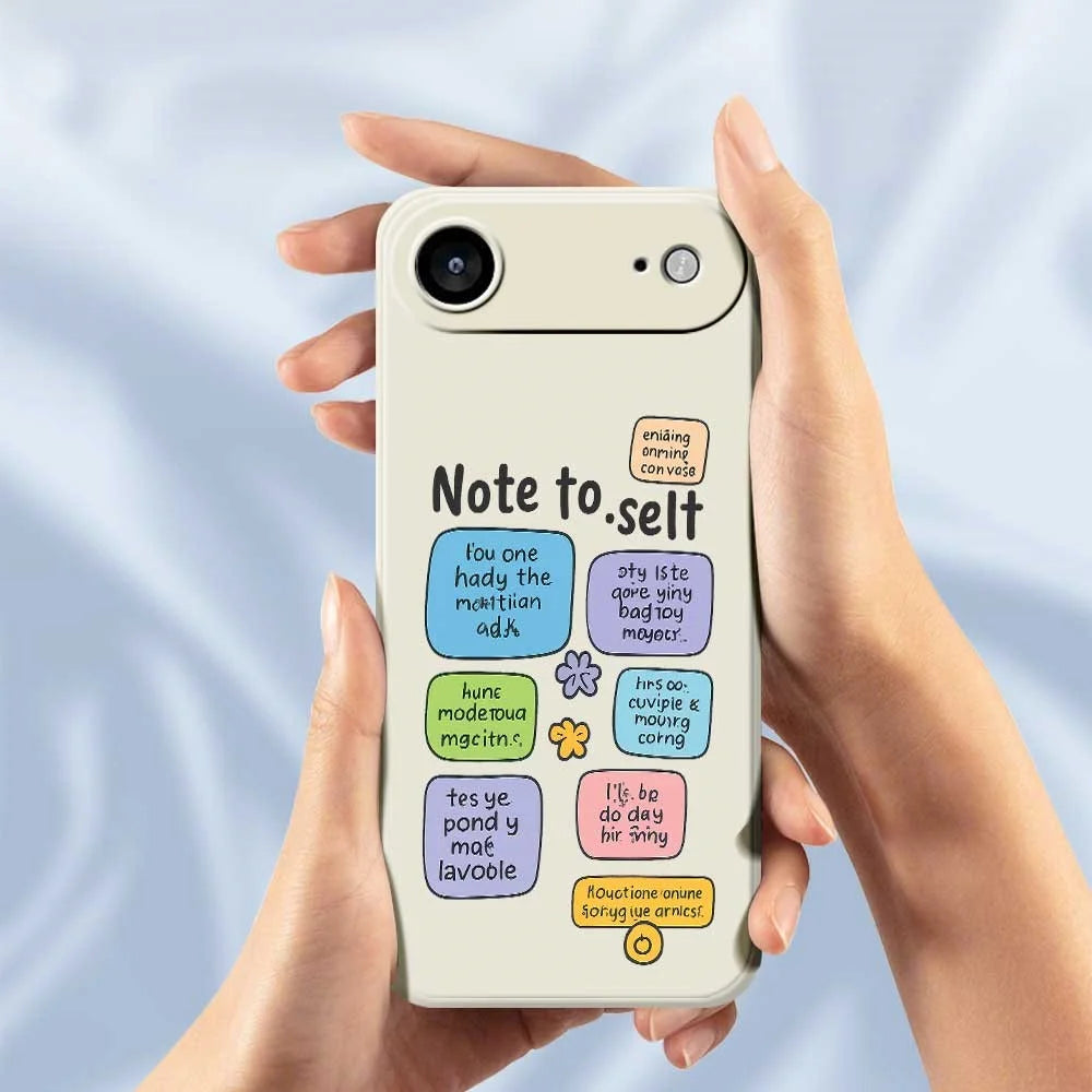 For iPhone Air Case Colored Sticky Notes Pattern Printing Straight Edge TPU Phone Back Cover - Beige - 6