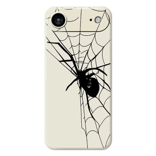 For iPhone Air Case Spider Pattern Printing Straight Edge TPU Phone Back Cover - Beige - 1